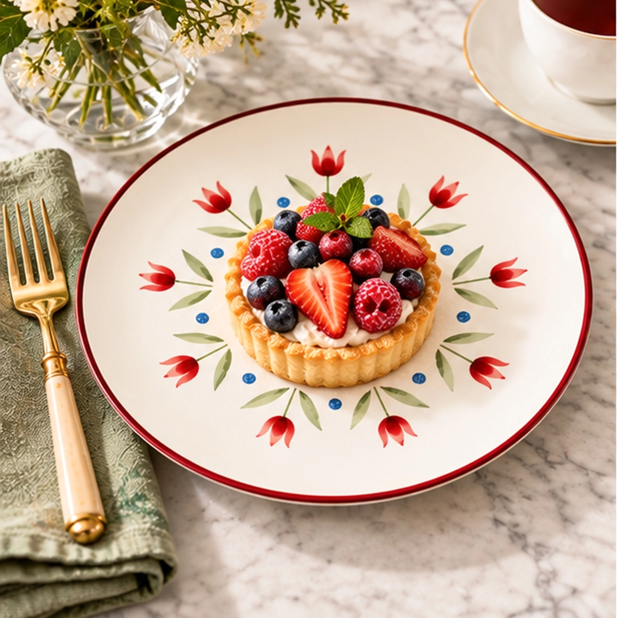 flora collection china set in a unique table setting