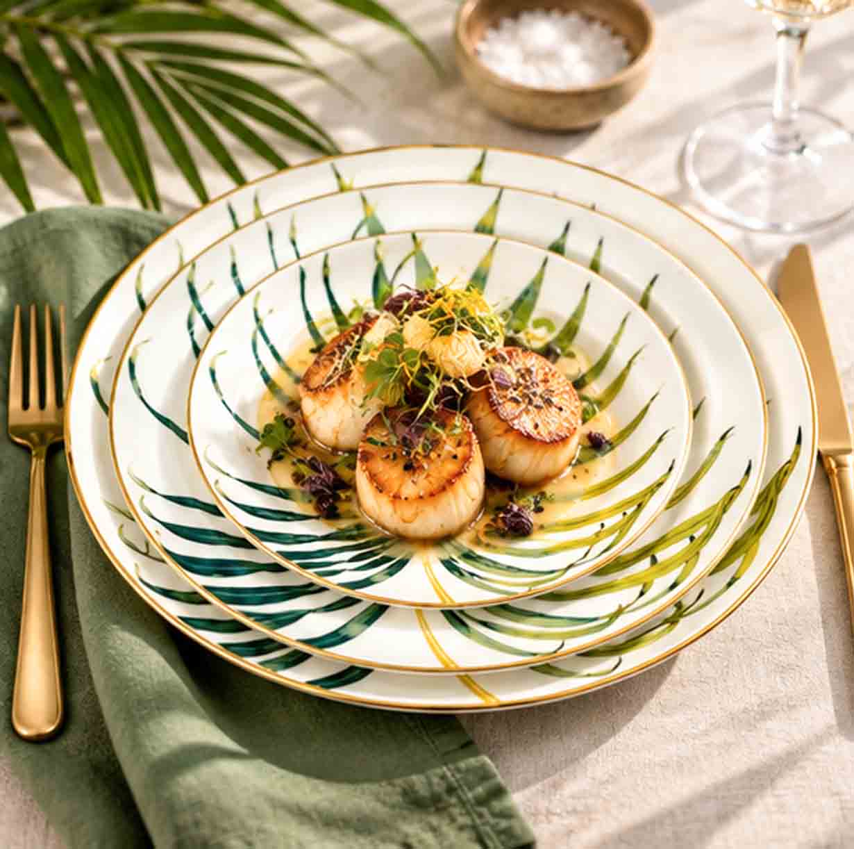 havana plate collection china set in fine dining tablescape