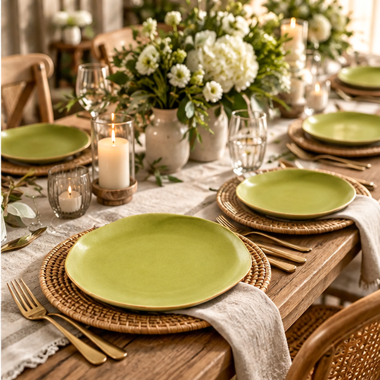 large scallop 10 inch china plate in formal event tablescape