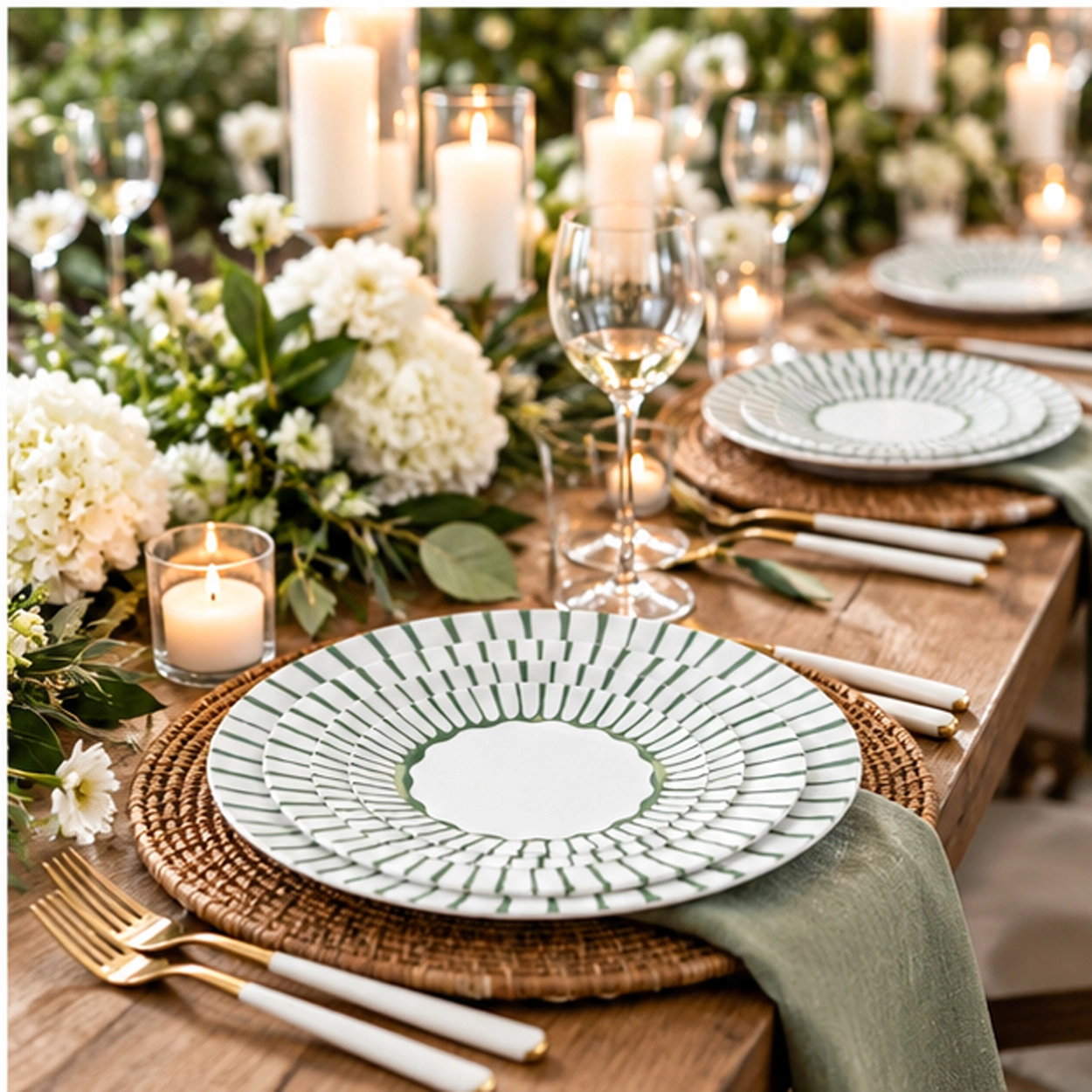 palmera verde collection china set formal event tablescape