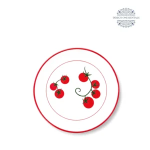 seven tomato 8inch china plate in white background