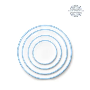 the edge light blue collection china plates in white background
