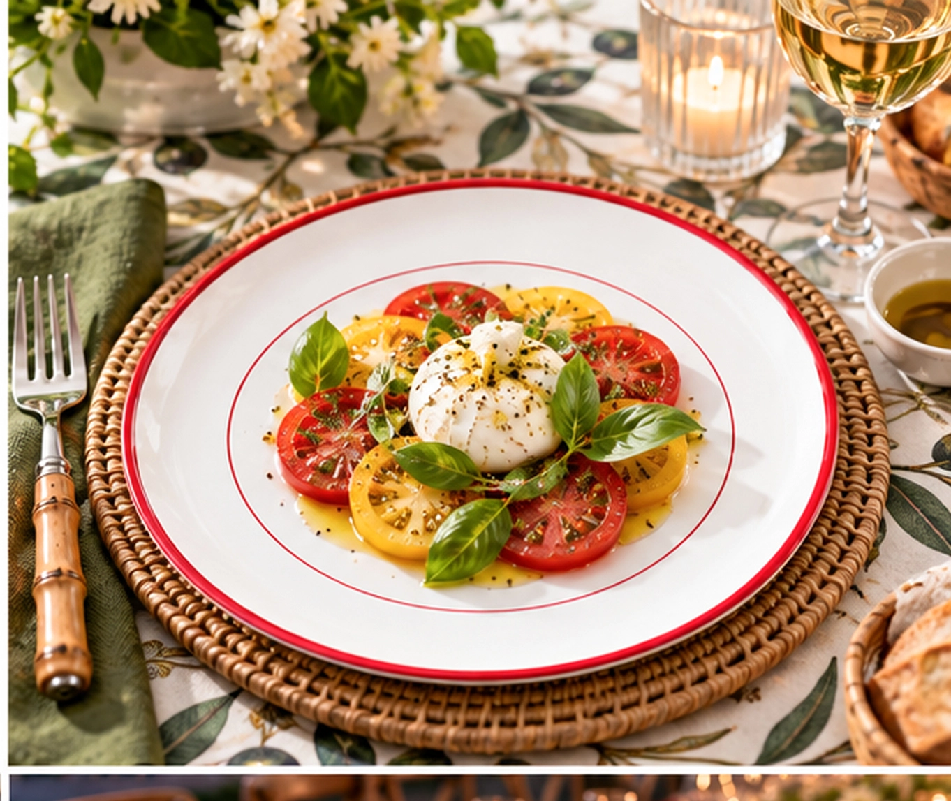 tomato 10inch china plate in unique tablescape