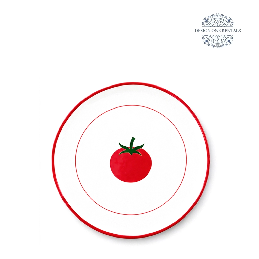 tomato 10inch china plate in white background
