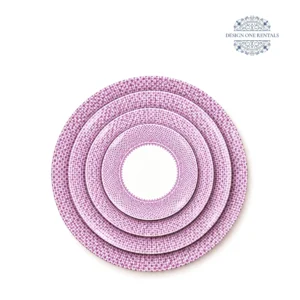 trieste pink colletion china set in white background