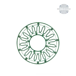 frenchie green 10- inch china plate in white background