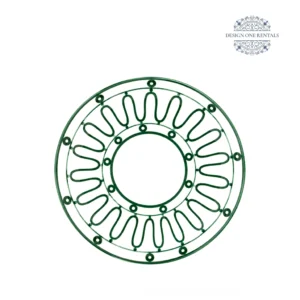 frenchie green charger plate white background
