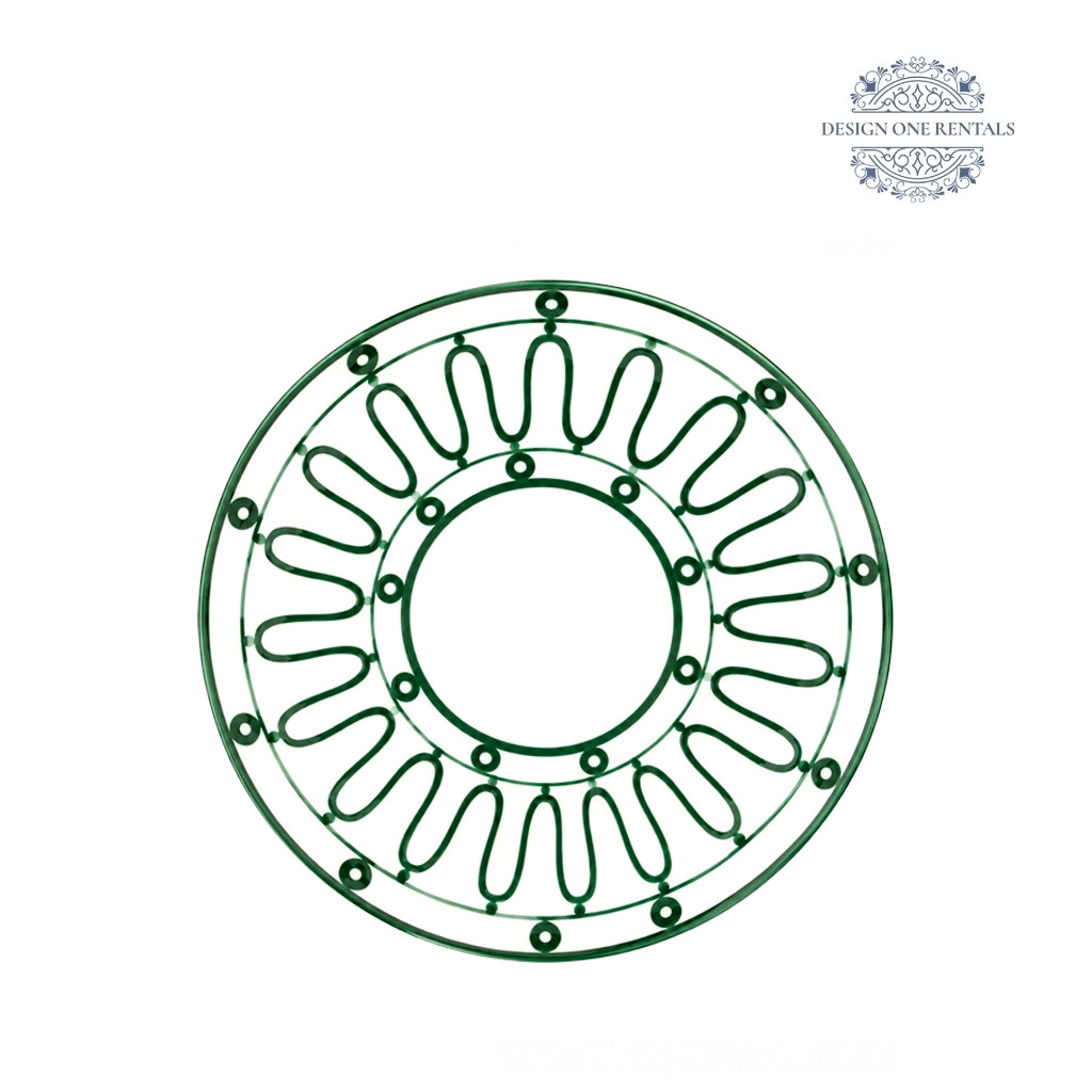 frenchie green charger plate white background